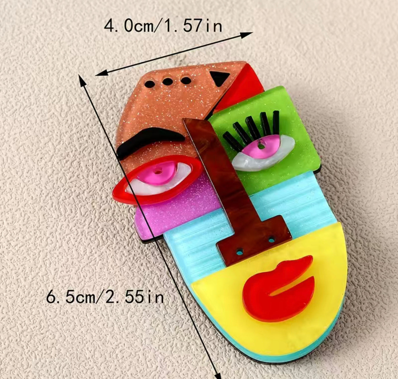 Picasso face brooch